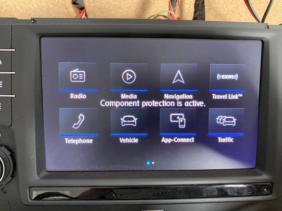 Meldung „Component protection is active“